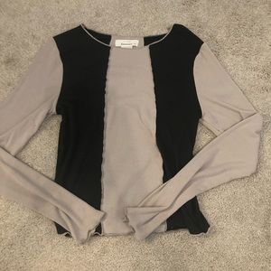 Fitted Long sleeve shirt with Black and Tan pattern